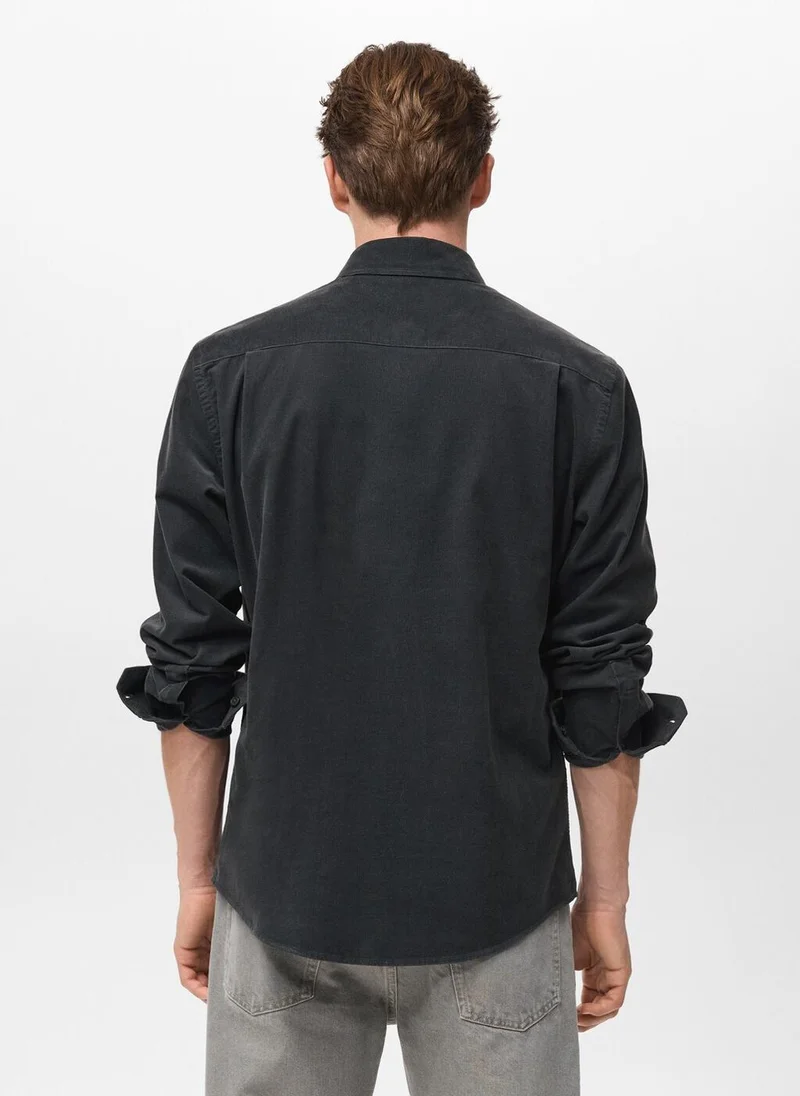 Mango Man Classic-fit micro-corduroy shirt