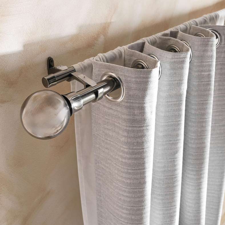 Pan Home Felix Ball 25/22Mm Extendable Double Curtain Rod 110x320cm - Black Nickle