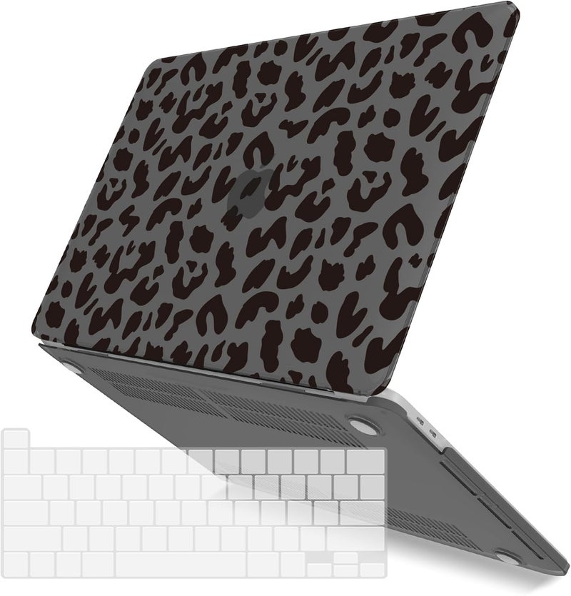 I Benzer Compatible with 2025 2024 M2 MacBook Pro 13 Inch Case 2025-2016 M1 A2338 A2289 A2251 A2159 A1989 A1706 A1708, Hard Shell Case & Keyboard Cover for Mac Pro 13, Black Leopard,T13LPBK+1 - Image 1