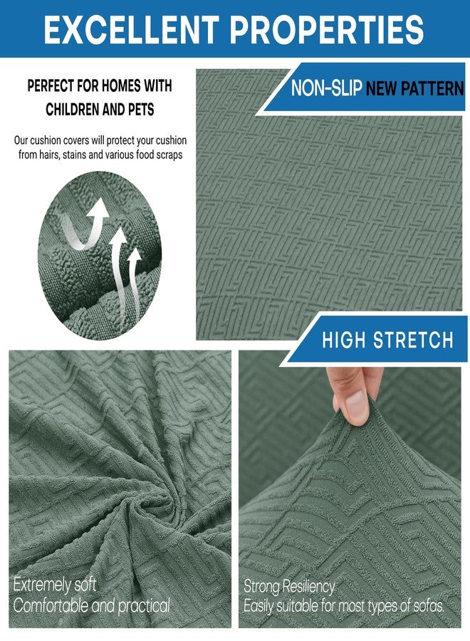 XINEAGE Newest 4 Pieces Couch Covers for 3 Cushion Couch Super Stretch Thick Soft Sofa Cover Anti Slip Sofa Slipcover Dogs Cats Furniture Protector (Pea Green, 71"-91") - Image 3