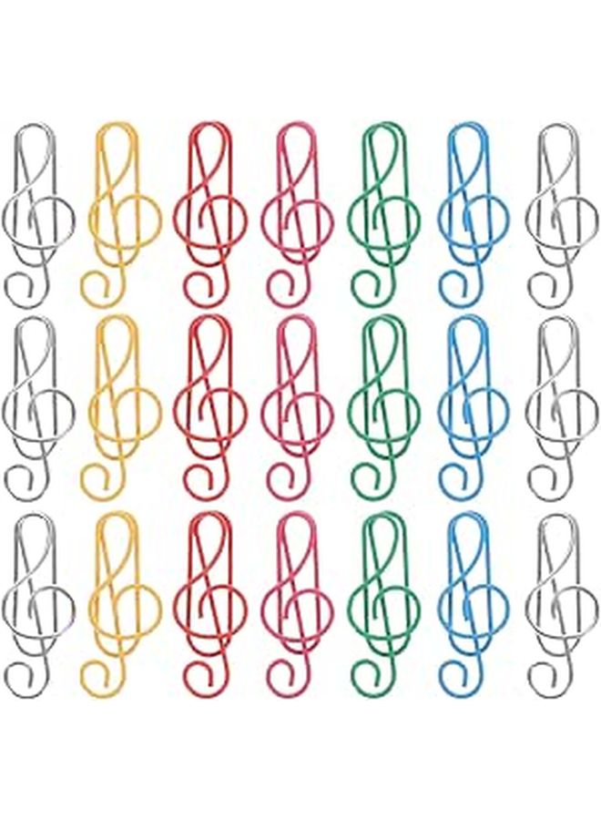 Music Note Shaped Paper Clips 50 Pieces Colorful Cartoon Office School Supplies - Image 1