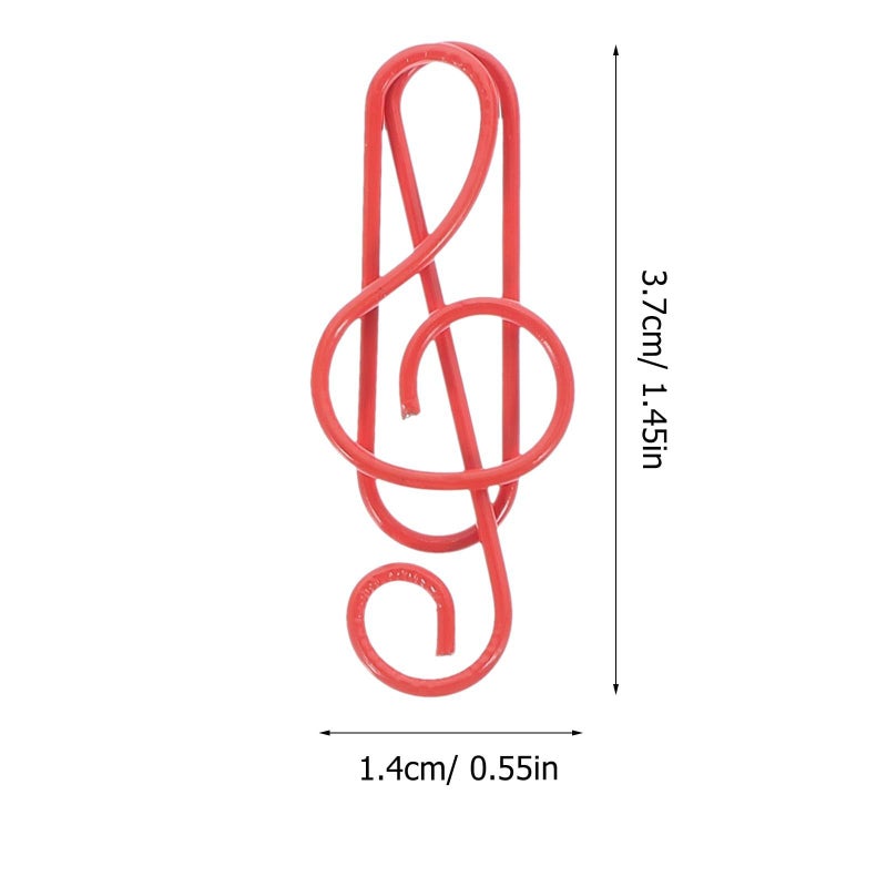 Music Note Shaped Paper Clips 50 Pieces Colorful Cartoon Office School Supplies - Image 3