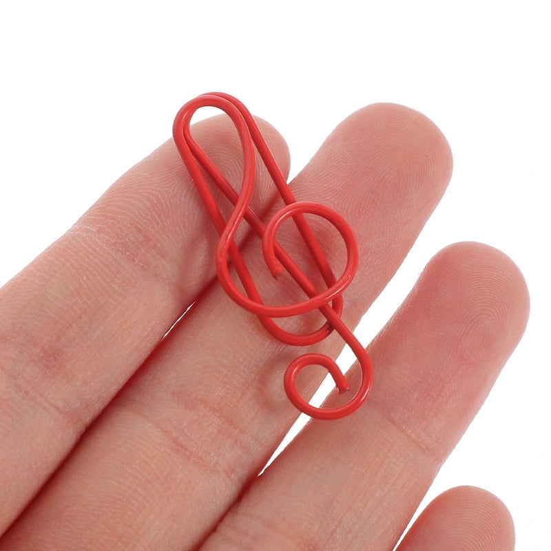 Music Note Shaped Paper Clips 50 Pieces Colorful Cartoon Office School Supplies - Image 5