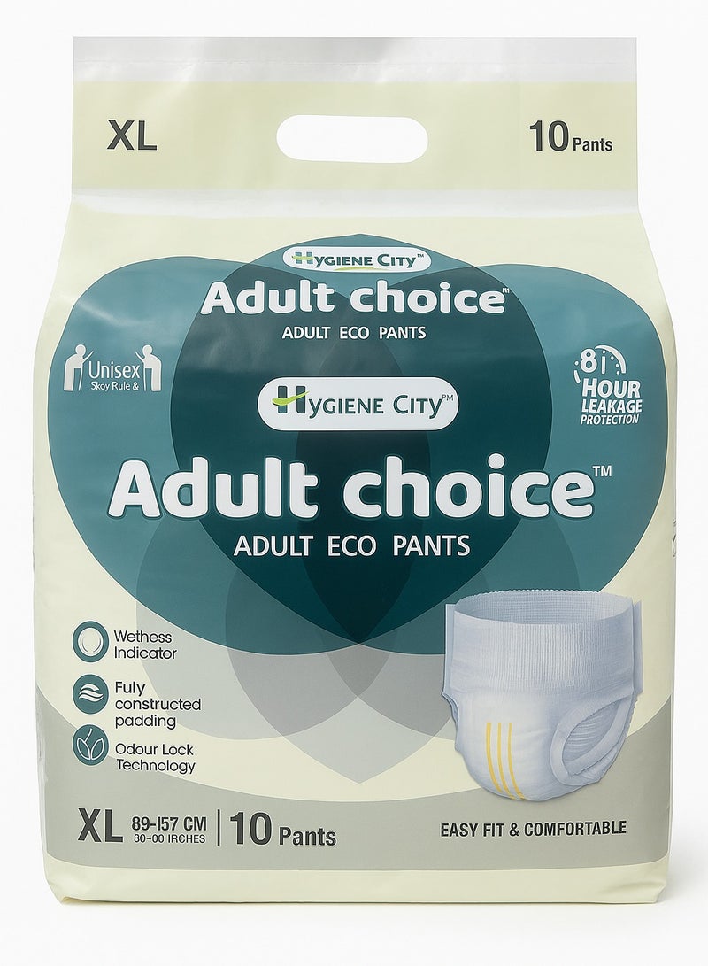 HYGIENE CITY Unisex Adult Choice Adult Diaper Eco Pant Style Diaper 10 Pants (Size-XL)