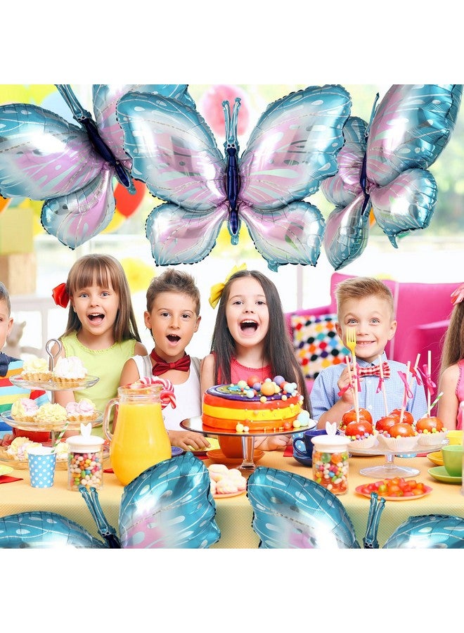 Poen 12 Pcs 40 Inch Butterfly Balloon Butterfly Foil Balloon Colorful Party Balloons Giant Butterfly Birthday Decorations for Butterfly Theme Birthday Party Wedding Supplies(Blue Pink Gradient) - Image 4
