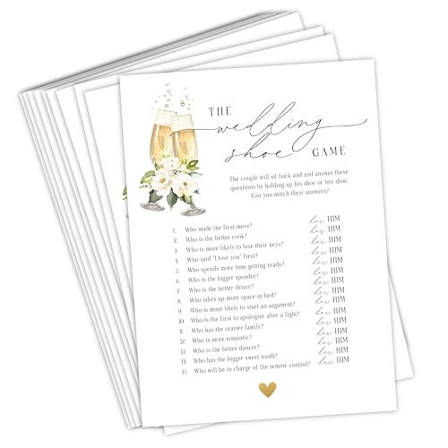 Your Main Event Prints Bridal Shower Wedding Shoe Game 50 Cards Fun Unique Ice Breaker for Bridal Showers Bachelorette Parties Engagement Celebrations - Image 1