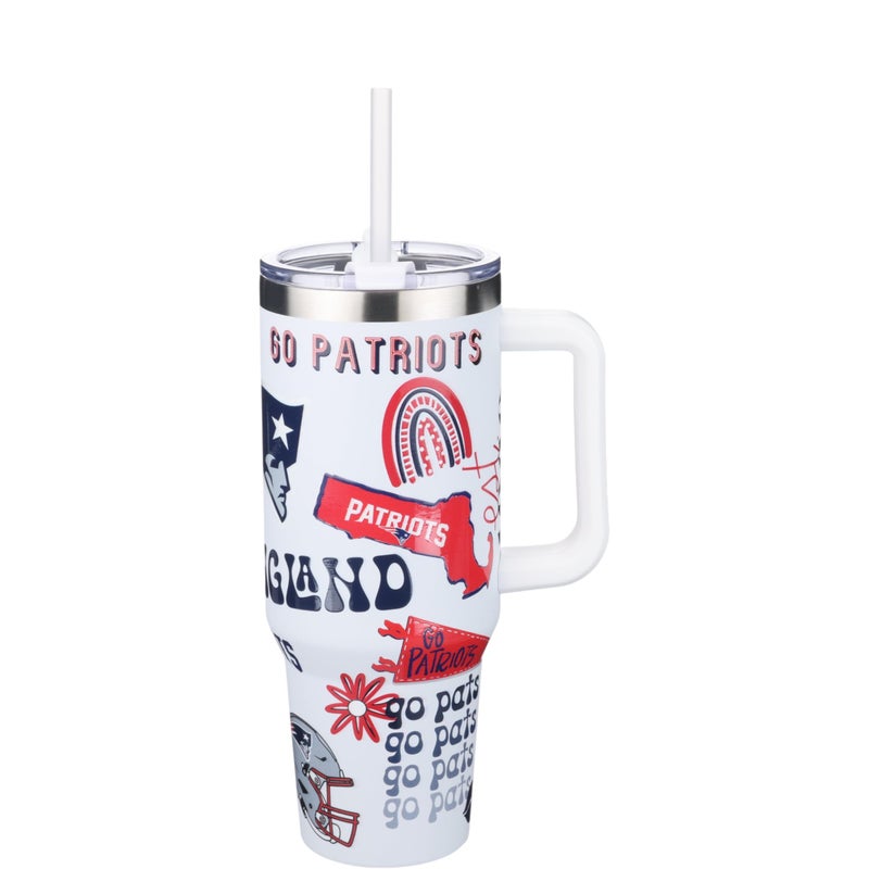 The Memory Company Officially Licensed 46oz Team Spirit Game Day Tumbler, New England Patriots - Image 1