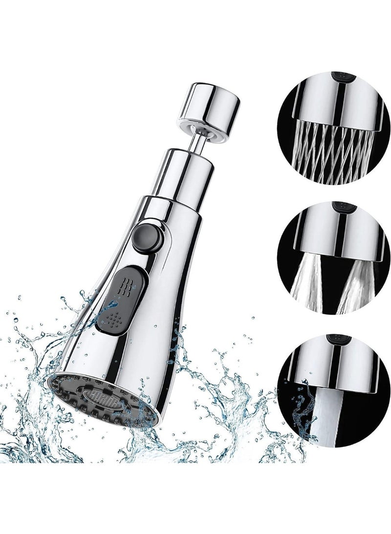 Y&D Kitchen Tap Extender for Sink 360° Rotating Tap Extension Flexible Faucet Extender with 3 Mode Spray Head Splash Proof Water Tap Extension for Kitchen Sink Fits 22mm 24mm Taps - Image 1