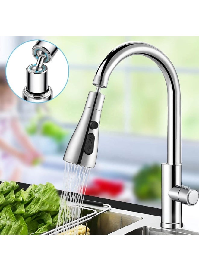 Y&D Kitchen Tap Extender for Sink 360° Rotating Tap Extension Flexible Faucet Extender with 3 Mode Spray Head Splash Proof Water Tap Extension for Kitchen Sink Fits 22mm 24mm Taps - Image 2