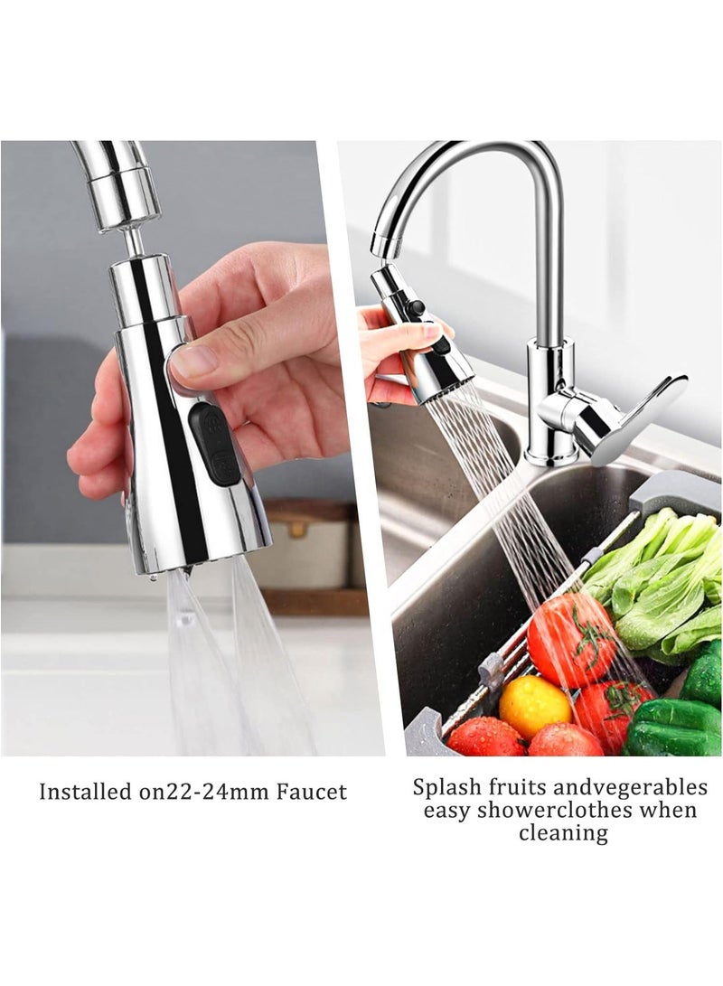 Y&D Kitchen Tap Extender for Sink 360° Rotating Tap Extension Flexible Faucet Extender with 3 Mode Spray Head Splash Proof Water Tap Extension for Kitchen Sink Fits 22mm 24mm Taps - Image 3