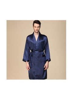 Loquat Printed Silk Robe Blue  - Image 2