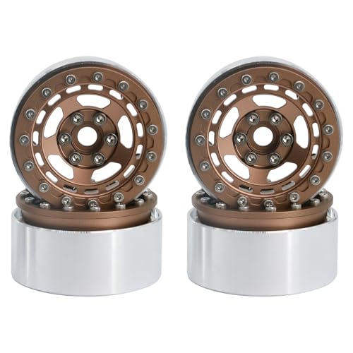 POLANTA 19 RC Beadlock Wheels Rims for 110 Scale RC Crawler Set of 4 Compatible with Traxxas TRX4 TRX6 Axial SCX10 SCX10 III AXI03007 and D90 Black - Image 1