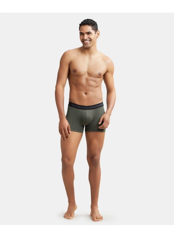 JOCKEY - Jockey Men's Super Combed Cotton Rib Solid Trunk with Stay Fresh Properties (Pack of 2)_Style_1015_Deep Olive_L - Image 1