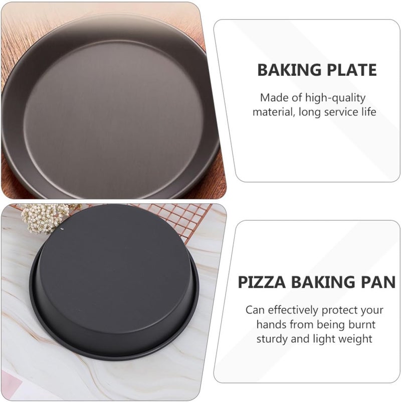 Pizza Baking Pan 8-inch round Baking Tray Nonstick Oven-safe Pie Plate Kitchen Bakeware for Home Use - Image 3