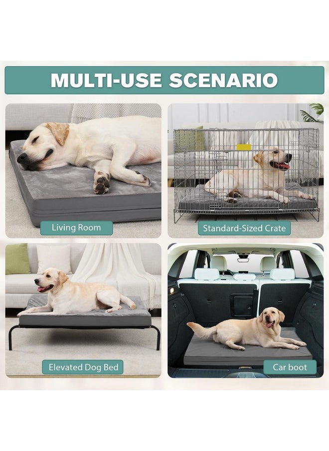 Vonabem - Waterproof Dog Beds Large Medium Sized Dogs, Washable Dog Bed With Removable Cover, Orthopedic Foam Pet Bed,Dog Crate Bed Mattress, AntiSlip Kennel Pad 36 Inch, 35"X22", Gray - Image 1
