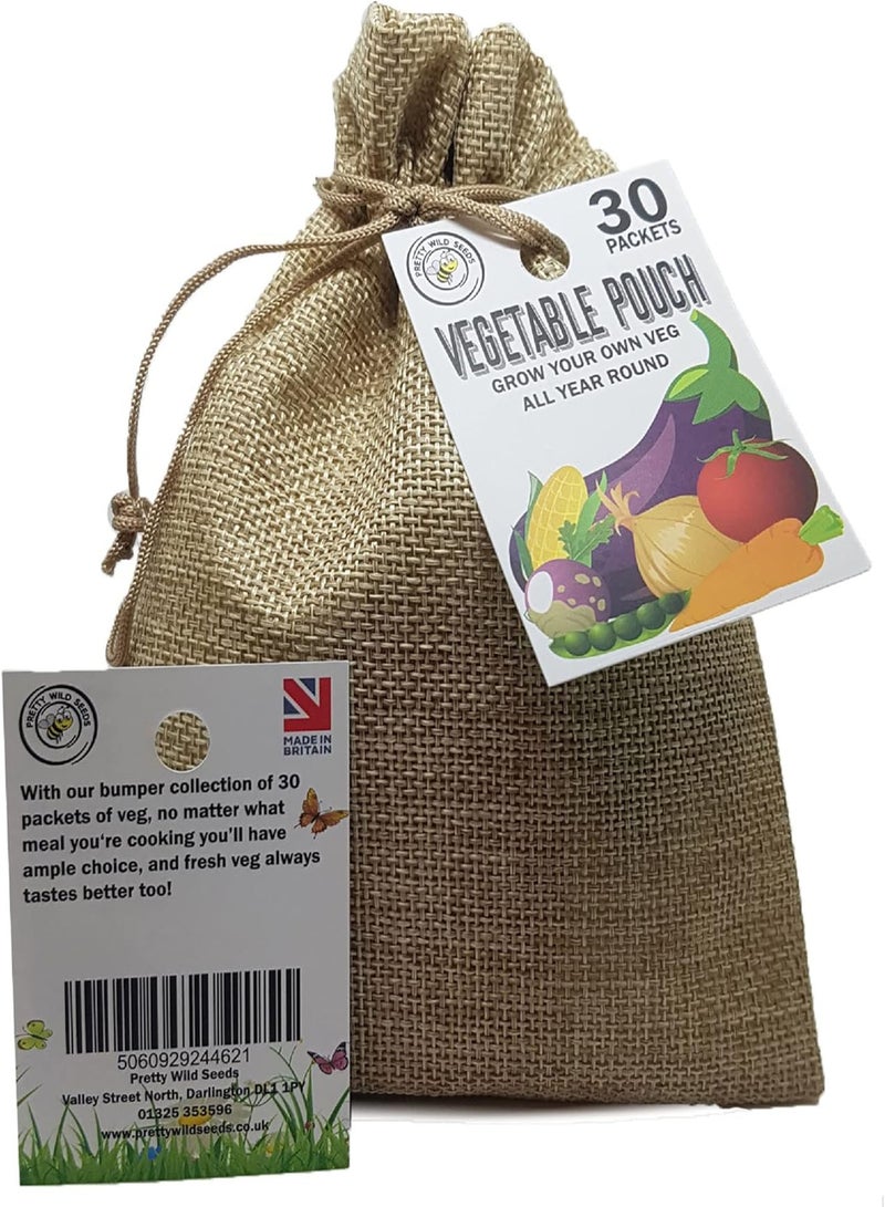 GGOOT Vegetable Seed Pouch with 30 Packets of Fresh New Seeds for Gardening, Grow Your Own Veg Garden All Year Round with This Bumper Variety Collection  - Image 2