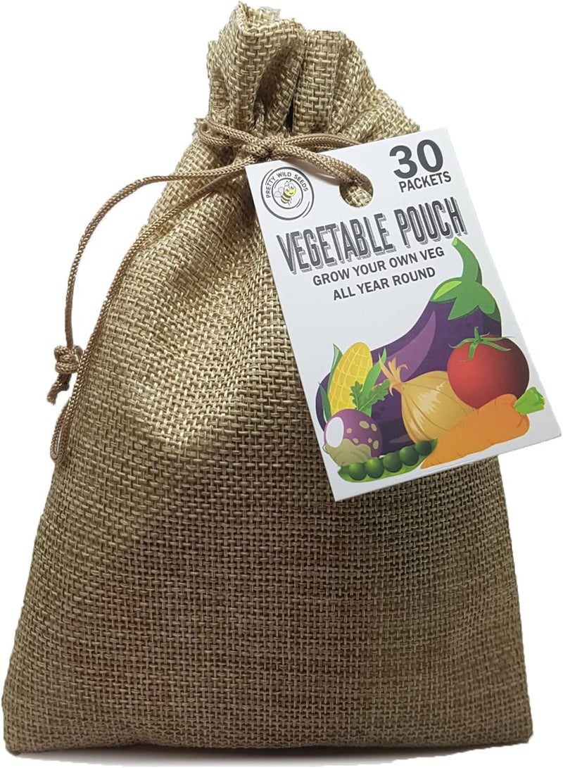 GGOOT Vegetable Seed Pouch with 30 Packets of Fresh New Seeds for Gardening, Grow Your Own Veg Garden All Year Round with This Bumper Variety Collection  - Image 1