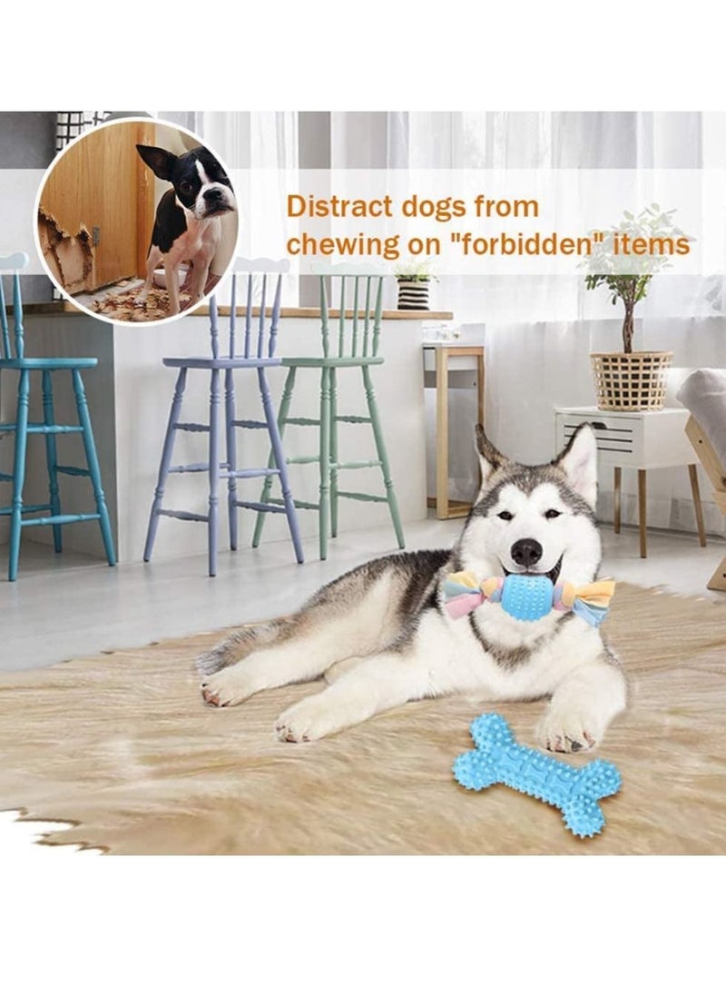 SYOSI Dog Chewing Toys for Puppies 4 Packages Chew Rope Ball Frisbee Durable Small to Medium Interactive Games Natural Rubber  - Image 3