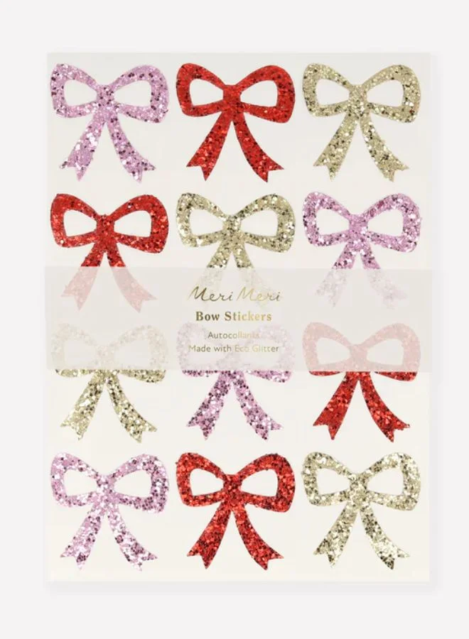 Meri Meri Eco Glitter Bow Stickers