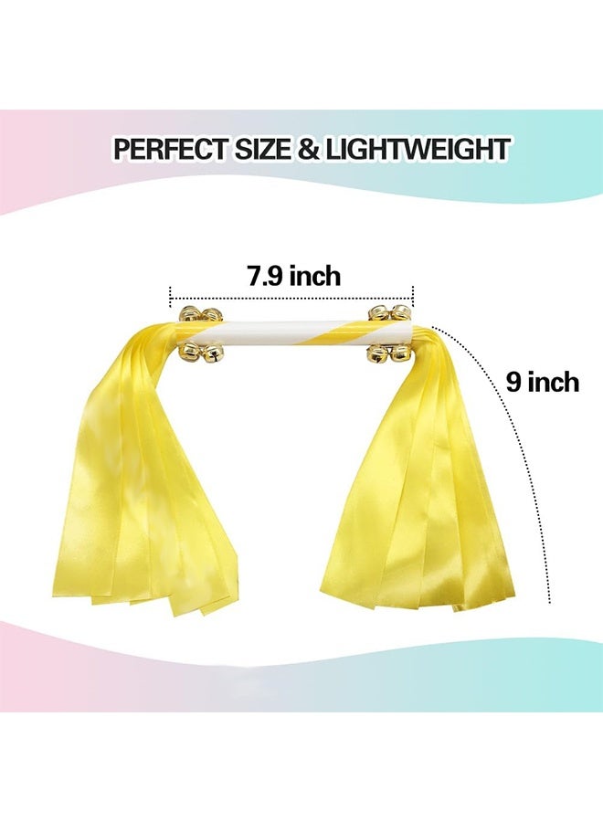 2PCS Party Noise Makers Spirit Sticks Cheerleading with Bells Ribbons for Wedding Engagement New Year Birthday Ceremony Sports Dance Music Cheer Sitck - Image 2