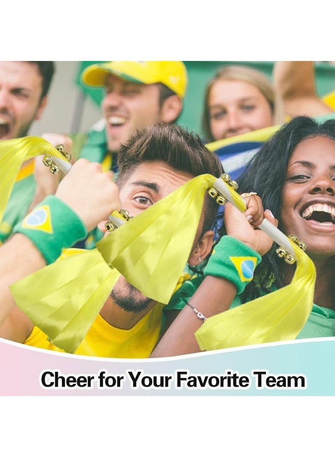 2PCS Party Noise Makers Spirit Sticks Cheerleading with Bells Ribbons for Wedding Engagement New Year Birthday Ceremony Sports Dance Music Cheer Sitck - Image 5