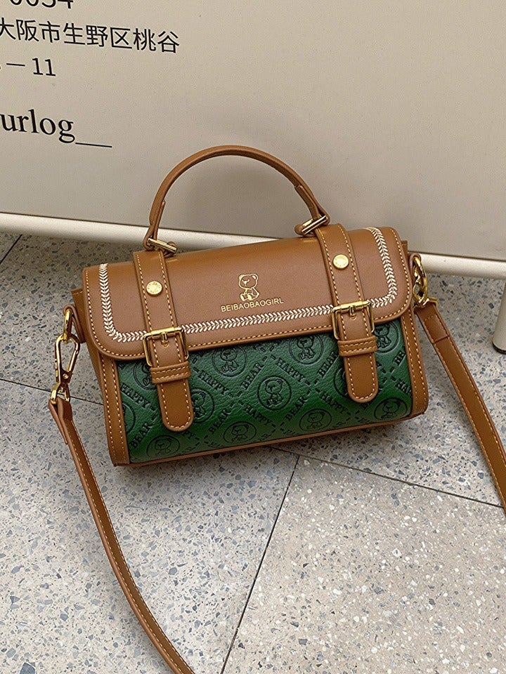 Beibao Retro Contrasting Color Embossed Gradient Women'S Satchel High-End One-Shoulder Cross-Body Tote Bag 2024 - Image 4