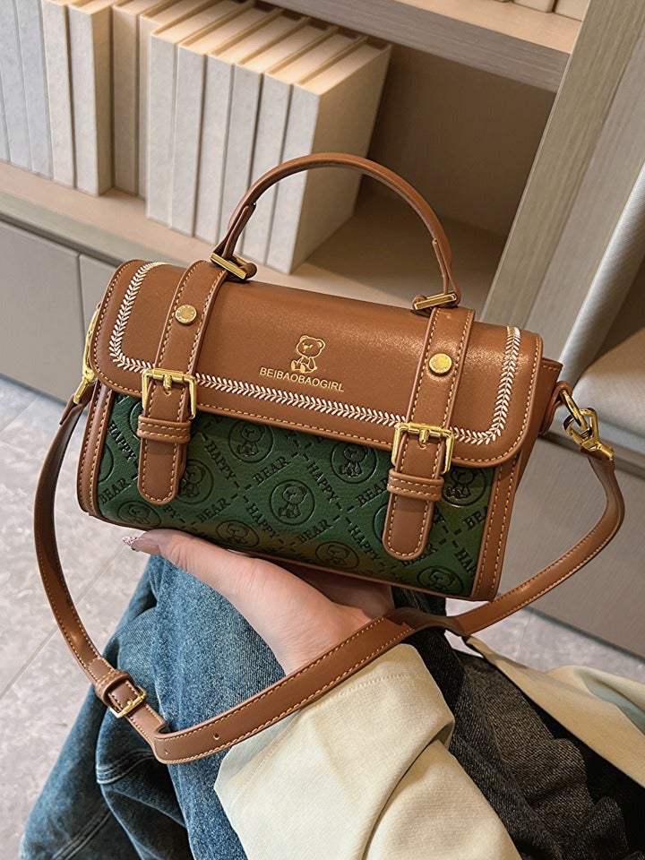 Beibao Retro Contrasting Color Embossed Gradient Women'S Satchel High-End One-Shoulder Cross-Body Tote Bag 2024 - Image 2