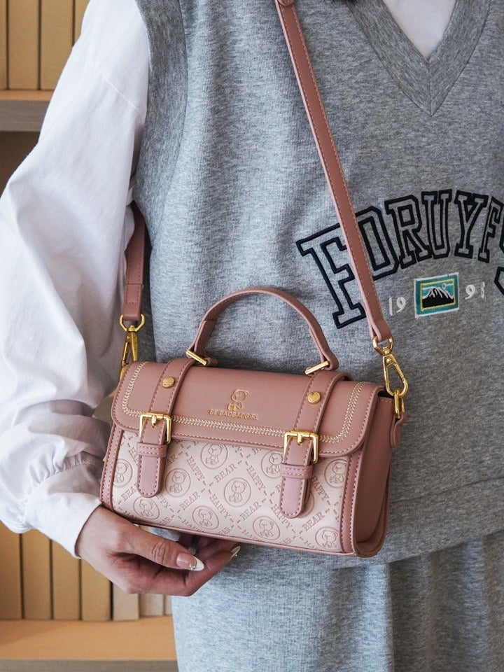 Beibao Retro Contrasting Color Embossed Gradient Women'S Satchel High-End One-Shoulder Cross-Body Tote Bag 2024 - Image 5