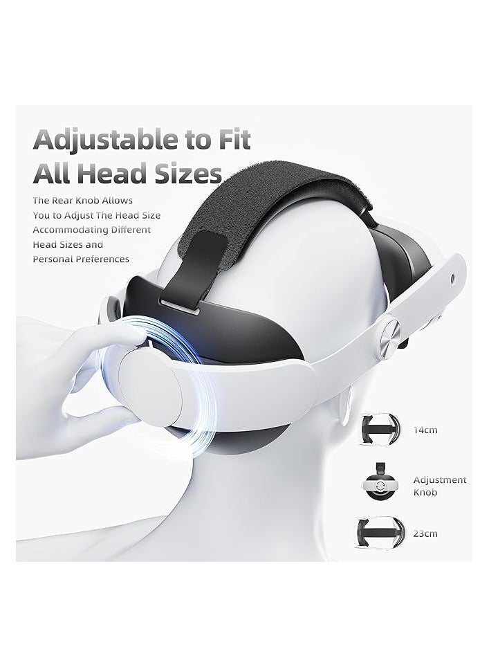 Promass Head Strap for  Quest 3 Accessories, Comfort Elite Strap Replacement for Enhanced Support, Adjustable and Lightweight Design Head Strap with PU Sponge Pad - Image 3