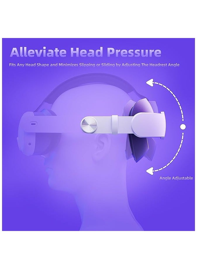 Promass Head Strap for  Quest 3 Accessories, Comfort Elite Strap Replacement for Enhanced Support, Adjustable and Lightweight Design Head Strap with PU Sponge Pad - Image 2