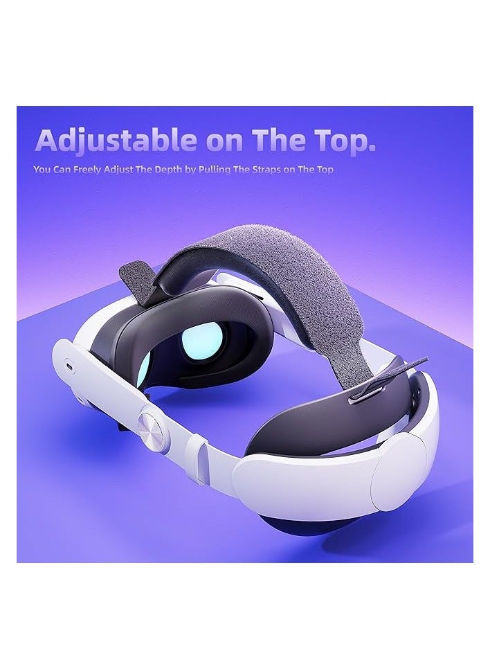 Promass Head Strap for  Quest 3 Accessories, Comfort Elite Strap Replacement for Enhanced Support, Adjustable and Lightweight Design Head Strap with PU Sponge Pad - Image 5