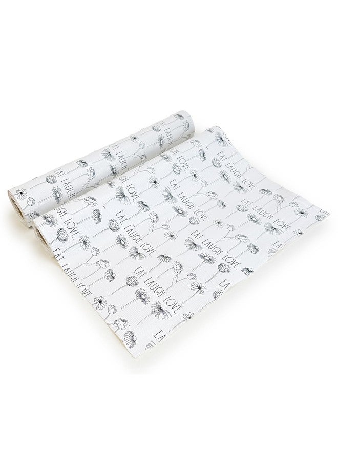 Rae Dunn Shelf Liner - Drawer Liner and Cabinet Liner - Decorative Anti-Slip and Shelf Liners for Kitchen Cabinets, Pantry Shelves, Dresser Drawers (Eat. Love. Laugh. 2 Pack) - Image 1