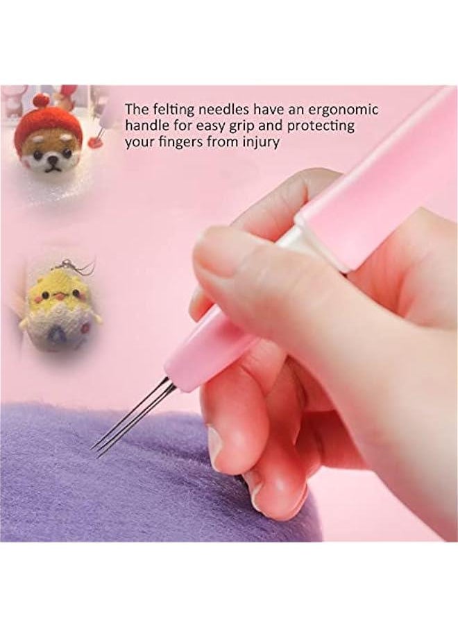 Generic - Needle Felting,Felting Needle Tool with 3 Needles, Wool Felt Needle Tools, Pen Style Needle Felting Tool, Ergonomic Handle Plastic Metal DIY Tufting Tool for DIY Patchwork & Craft - Image 1