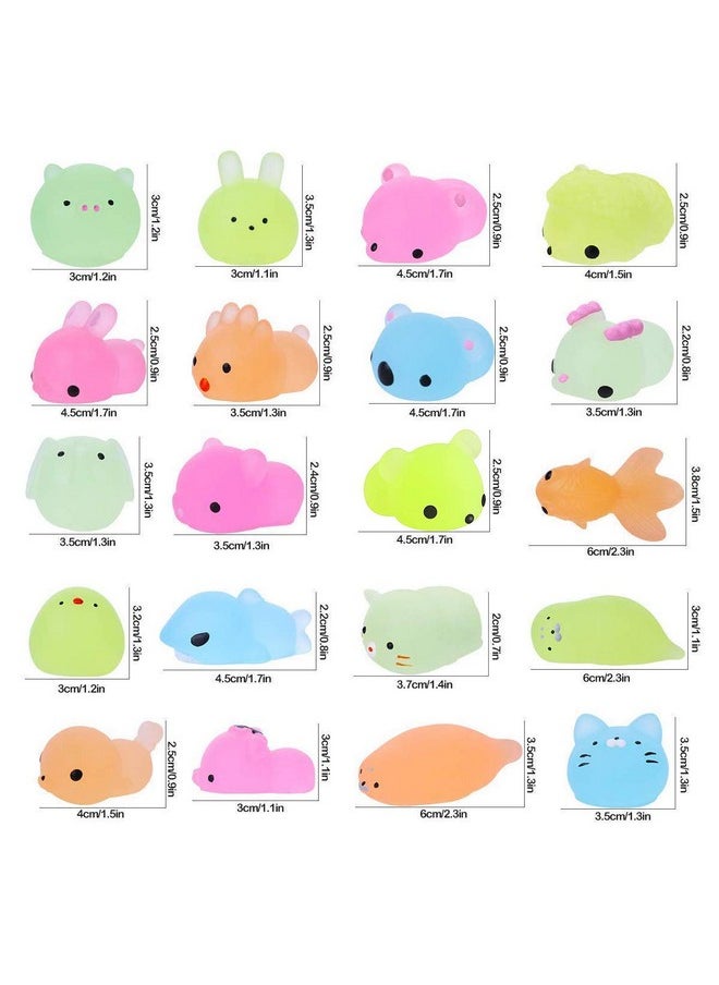 POKONBOY - Mochi Squishy Toys Glow In The Dark For Party Favors - 30 Pack Mini Kawaii Cute Animal Squishies Stress Relief Squishy Animals Mochi Cat Squishy With Gift Box - Image 1