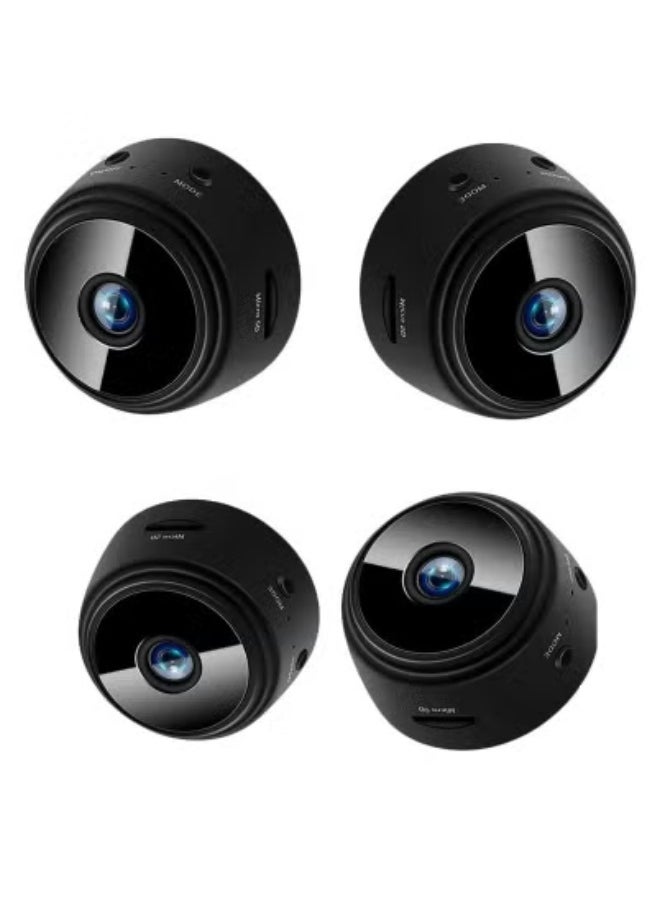 JAJEEK 4-Pack WiFi Mini Magnetic A9 Wireless Security Cameras – Full HD 1080P Portable Round Indoor Cameras with Motion Detection, Night Vision, Instant Mobile Notifications – Compact, Easy-to-Install Magnetic Mount Design for Home and Office Surveillance – Reliable Wireless Video Monitoring Kit  - Image 1