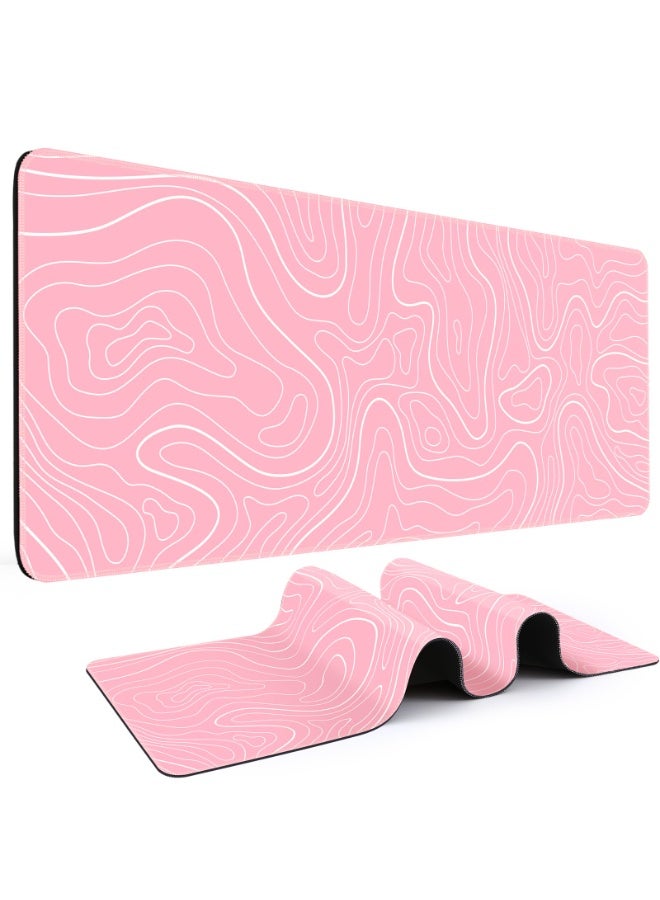 phomemo Gaming Mouse Pad, 31.5 X 11.8in, Large Mouse Pad with Anti-Slip Rubber Base (Pink) - Image 1