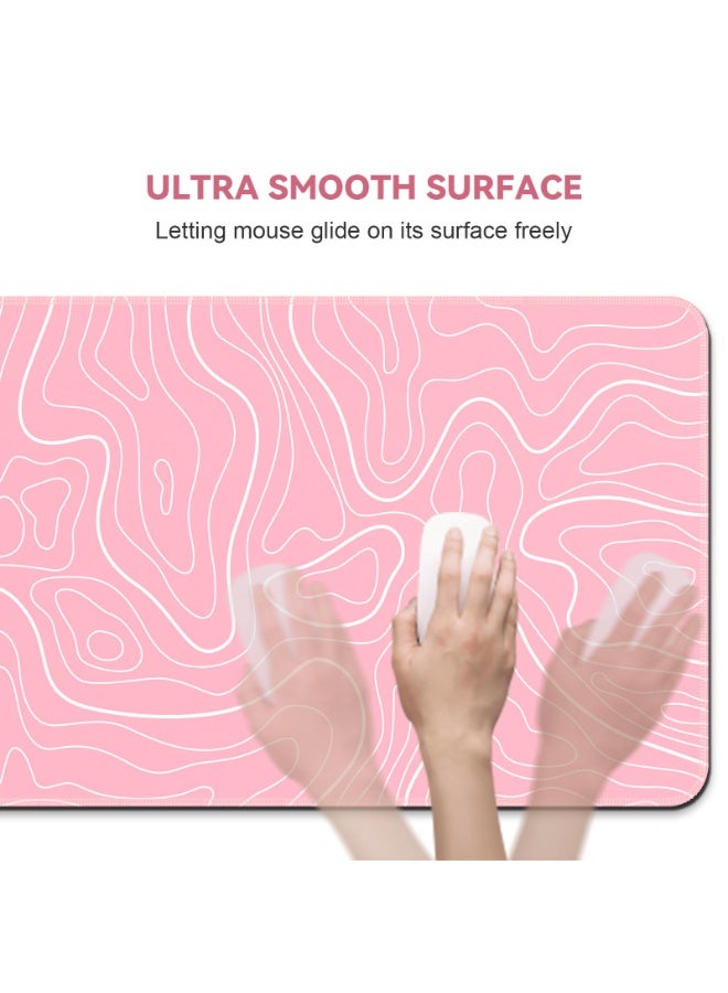 phomemo Gaming Mouse Pad, 31.5 X 11.8in, Large Mouse Pad with Anti-Slip Rubber Base (Pink) - Image 5