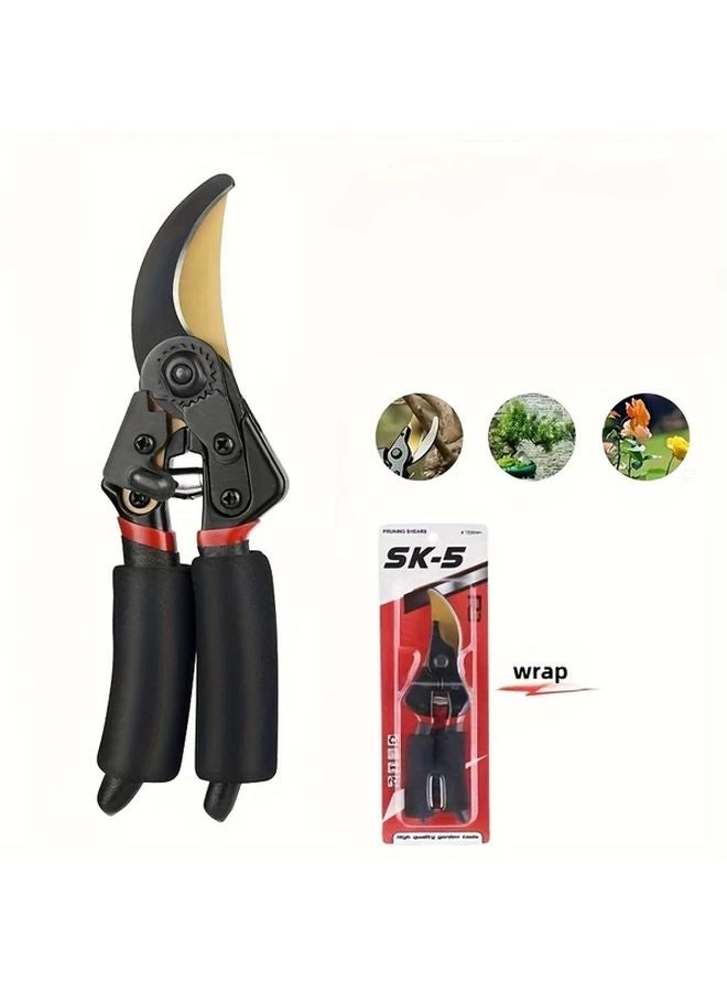 Heavy Duty Carbon Steel Manual Garden Trimmer Black Sharp Pruning Scissors Professional - Image 1
