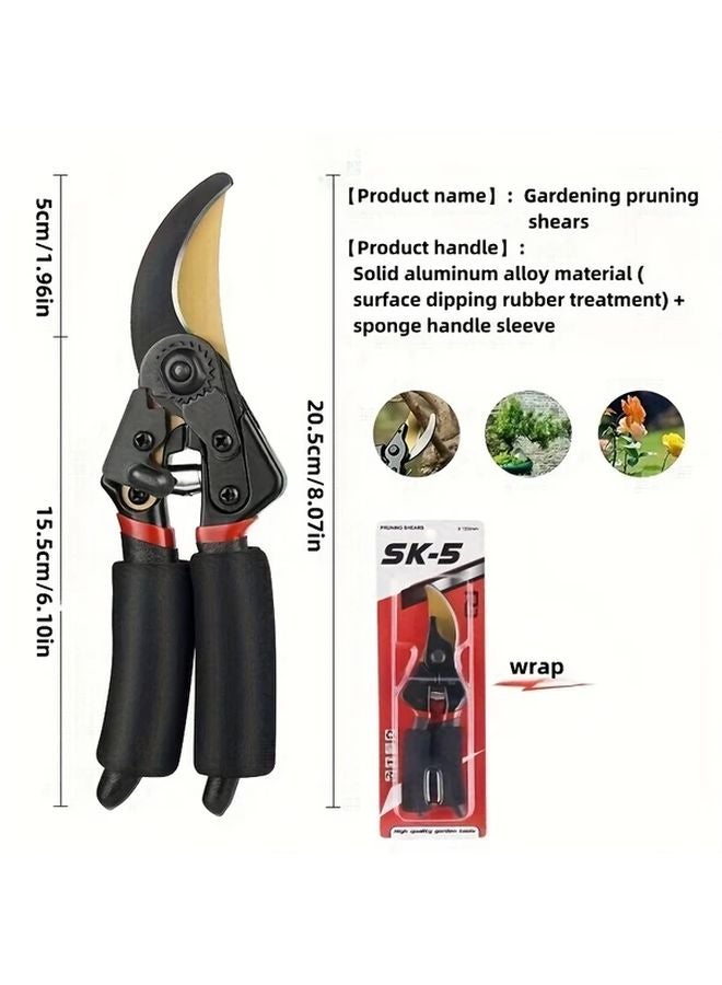 Heavy Duty Carbon Steel Manual Garden Trimmer Black Sharp Pruning Scissors Professional - Image 4