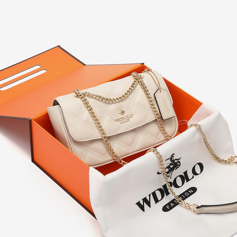Wdpolo Brand Women'S Bag 2022 New Fashion Elegant Chanel Style Diamond Plaid Chain Crossbody Embroidered Bag Small Bag - Image 5