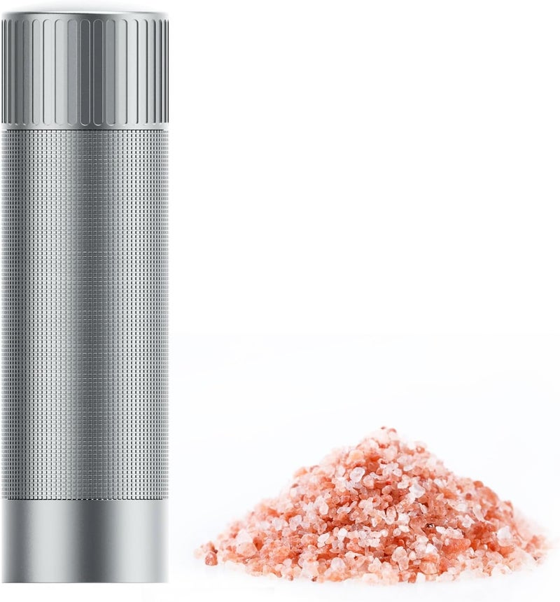 Luvan Salt Grinder, Professional Grade Salt Mill with Unique Burr Grinder, 12 Adjustable Coarseness Settings, Lightning-fast grinding speed, Heavy Duty Aluminum Manual Salt and Pepper Grinder - Image 1