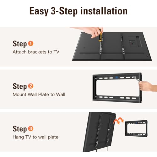 Mounting Dream Tilting TV Mounts for Most 26-60 Inch LED, LCD TVs up to VESA 400 x 400mm and 88 LBS Loading Capacity, TV Wall Mount with Unique Strap Design for Easily Lock and Release MD2268-MK - Image 5