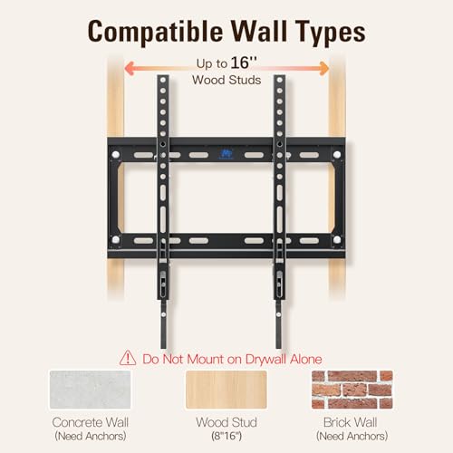 Mounting Dream Tilting TV Mounts for Most 26-60 Inch LED, LCD TVs up to VESA 400 x 400mm and 88 LBS Loading Capacity, TV Wall Mount with Unique Strap Design for Easily Lock and Release MD2268-MK - Image 4