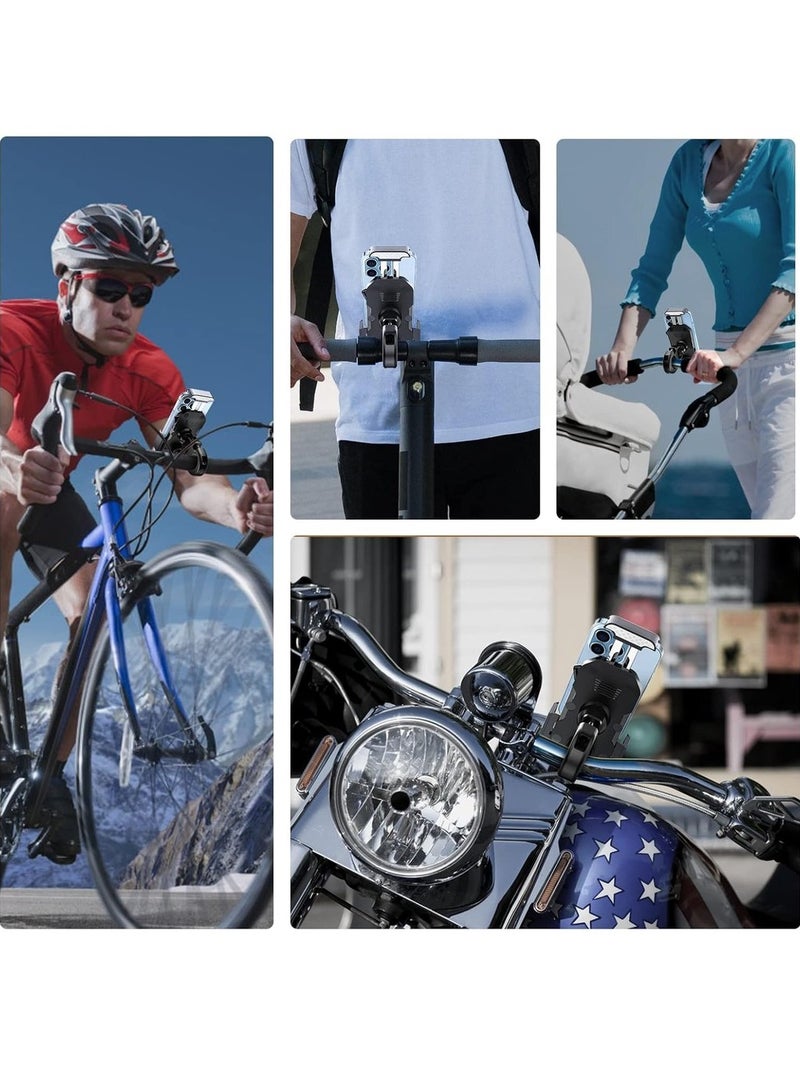 حامل هاتف دراجة نارية للدراجات الرباعية / الدراجة / عربة الأطفال / السكوتر مع قفل أمان ومشبك مقود غير قابل للانزلاق ومضاد للاهتزاز يناسب آيفون 13 برو ماكس / 12 برو ماكس / 11 - Image 3