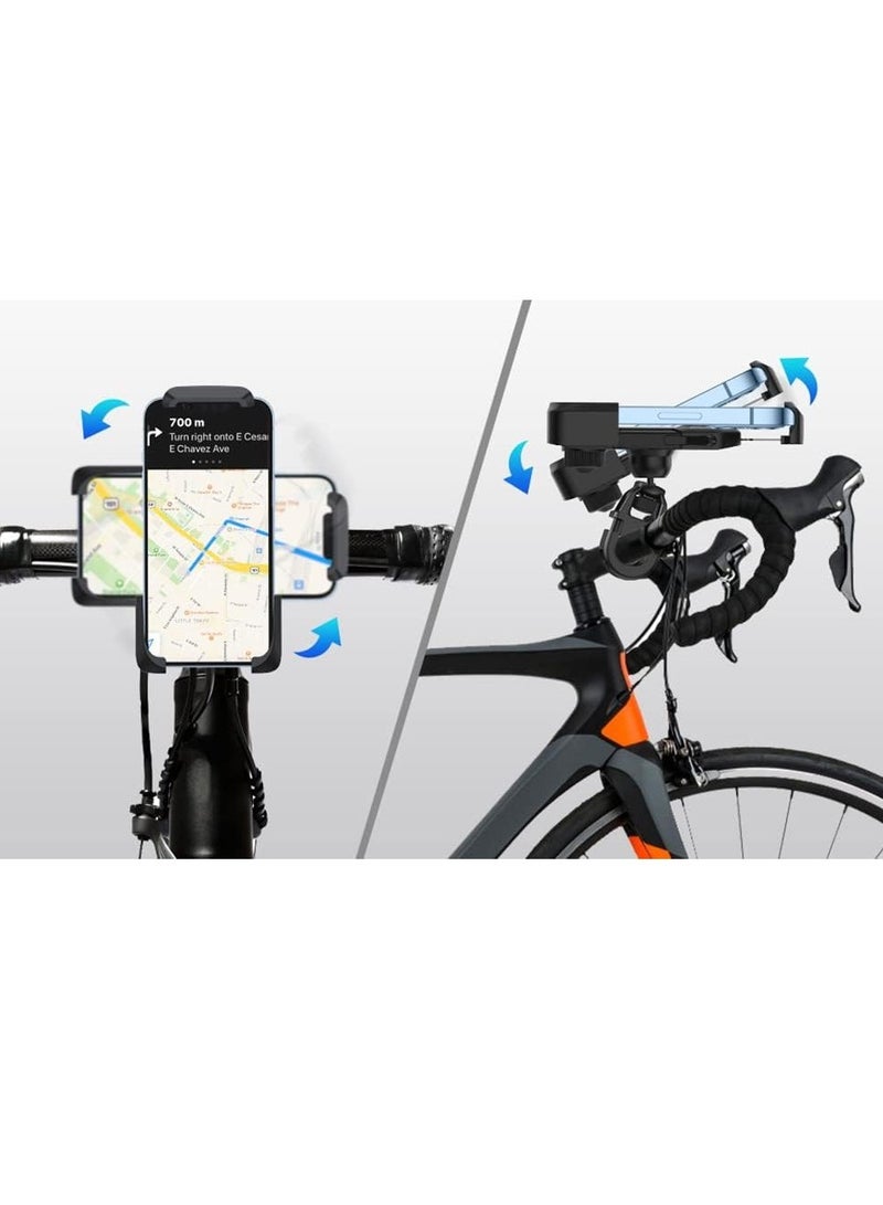 حامل هاتف دراجة نارية للدراجات الرباعية / الدراجة / عربة الأطفال / السكوتر مع قفل أمان ومشبك مقود غير قابل للانزلاق ومضاد للاهتزاز يناسب آيفون 13 برو ماكس / 12 برو ماكس / 11 - Image 4