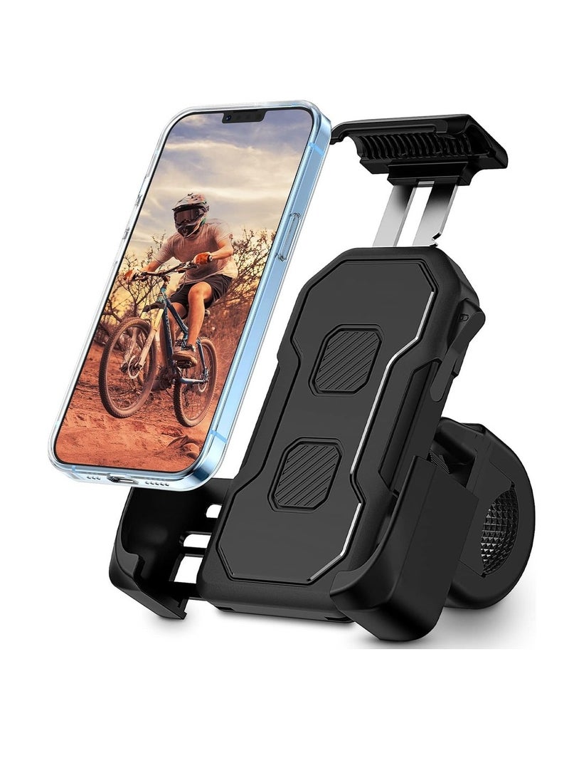حامل هاتف دراجة نارية للدراجات الرباعية / الدراجة / عربة الأطفال / السكوتر مع قفل أمان ومشبك مقود غير قابل للانزلاق ومضاد للاهتزاز يناسب آيفون 13 برو ماكس / 12 برو ماكس / 11 - Image 1