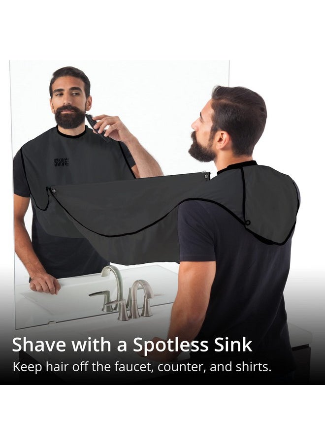 BEARD KING - Eard King Beard Bib Apron For Men The Original Cape As Seen On Shark Tank Mens Hair Catcher For Shaving Trimming Grooming Accessories & Gifts For Dad Or Husband 1 Size Fits All Black - Image 1