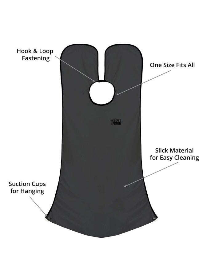 BEARD KING - Eard King Beard Bib Apron For Men The Original Cape As Seen On Shark Tank Mens Hair Catcher For Shaving Trimming Grooming Accessories & Gifts For Dad Or Husband 1 Size Fits All Black - Image 1