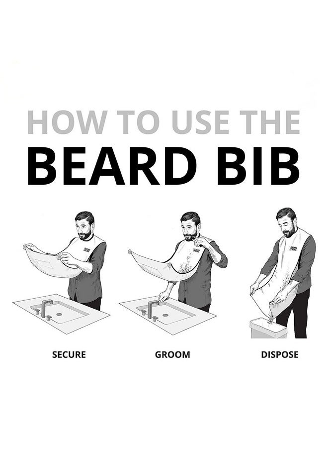 BEARD KING - Eard King Beard Bib Apron For Men The Original Cape As Seen On Shark Tank Mens Hair Catcher For Shaving Trimming Grooming Accessories & Gifts For Dad Or Husband 1 Size Fits All Black - Image 1