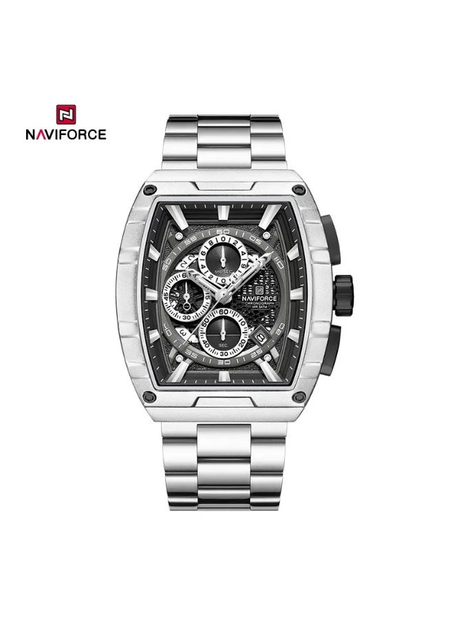 نافيفورس ساعة نافي فورس NF 8066 S/B/S الرجالية الأنيقة ذات وظيفة الكرونوغراف والكوارتز - Image 1